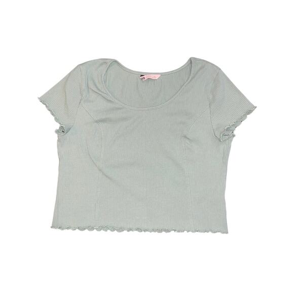 SO Goods For Life Bundle 2 Tops Ribbed Short Sleeve Scallop Trim Size XXL Y2K - Picture 2 of 7